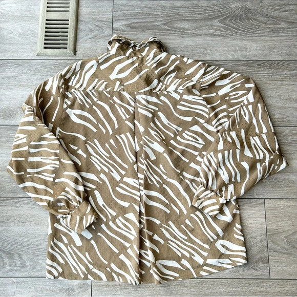 Vintage Rino Rossi Brown Zebra Print Blouse - Picture 13 of 15